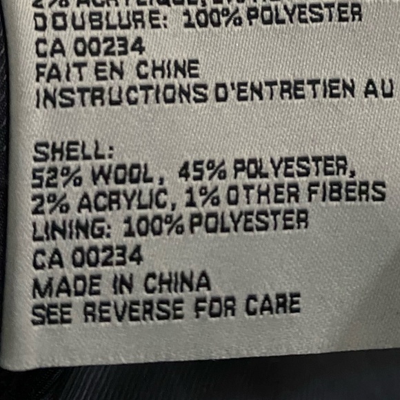 London Fog NAVY Double Breasted Wool Coat, L Winter Sale - Picture 7 of 7